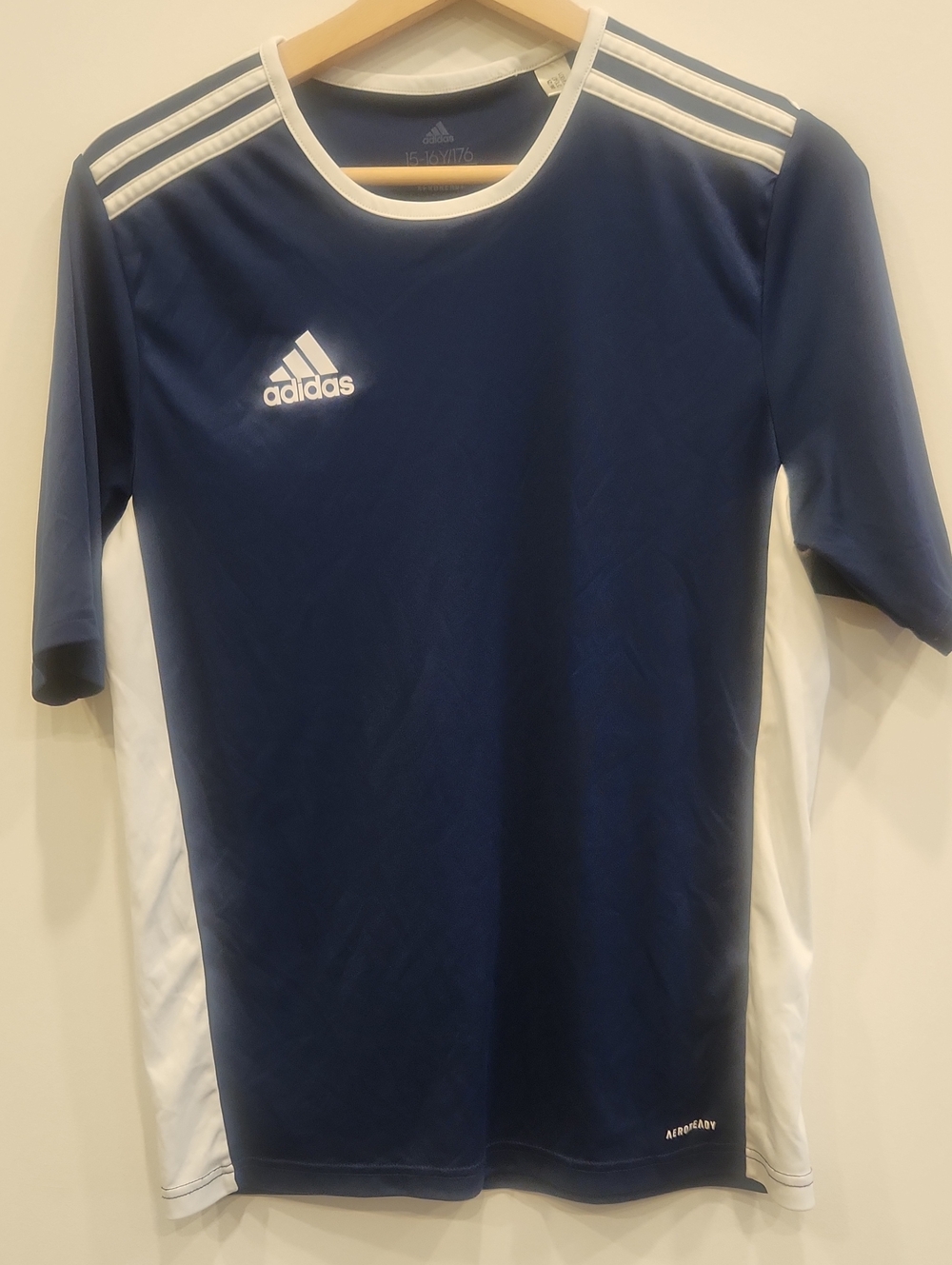 adidas Navy and White Kids' Shirt Sleeve Soccer Jersey